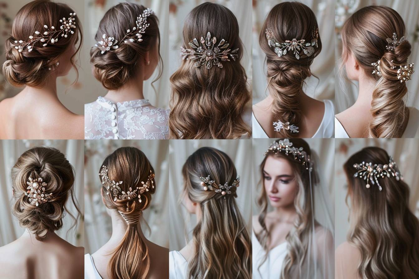 10 idées de coiffure mariage avec headband perlé