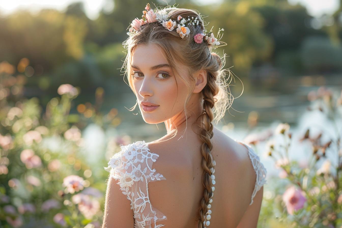 10 idées de coiffure mariage cheveux raides