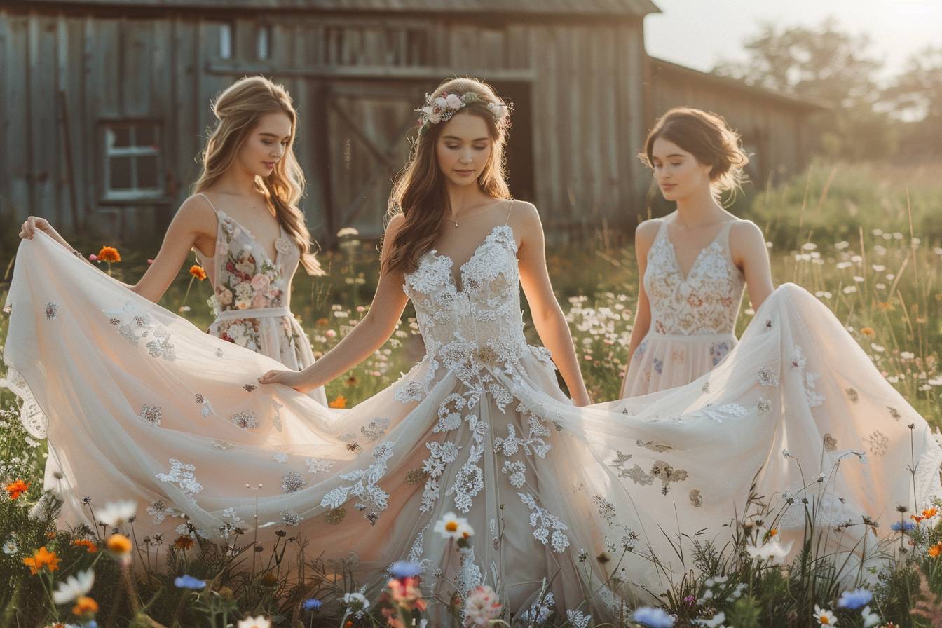 10 idées de robe de mariée champêtre