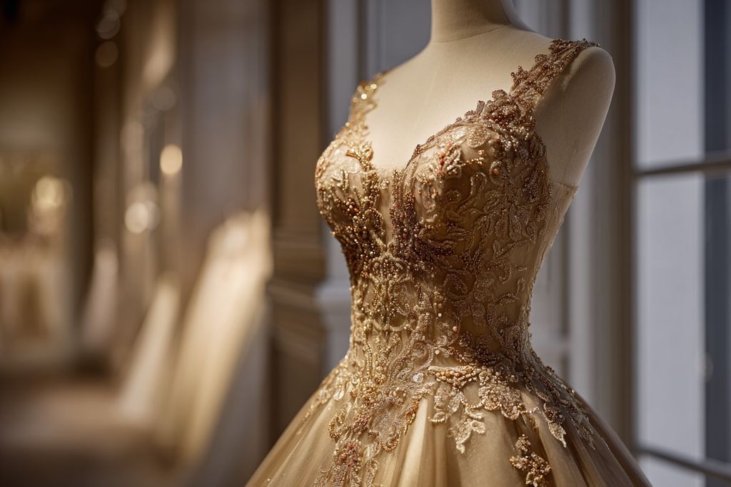 Robe dorée mariage